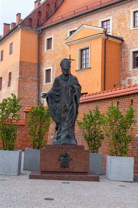 Krakow Polen 13 Maart 2022 Standbeeld Van Paus Johannes Paul 2 In Het