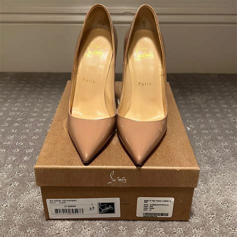 Christian Louboutin So Kate Nude Patent Leather Gem