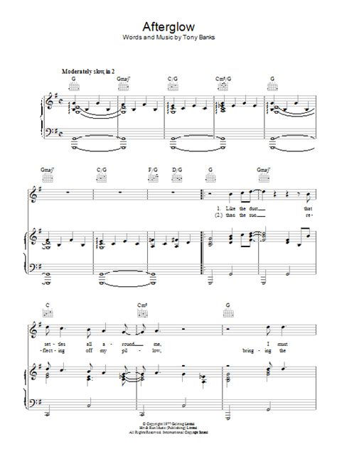 Genesis Afterglow Sheet Music Notes, Chords | Sheet music notes, Sheet ...