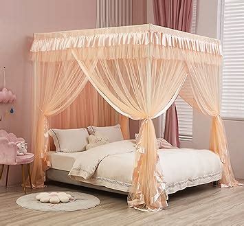 Mengersi Princess Corners Post Bed Curtain Canopy Mosquito Netting