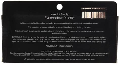 E L F Cosmetics Need It Nude Eyeshadow Palette 10 Shades For Eye Definition And Highlighting