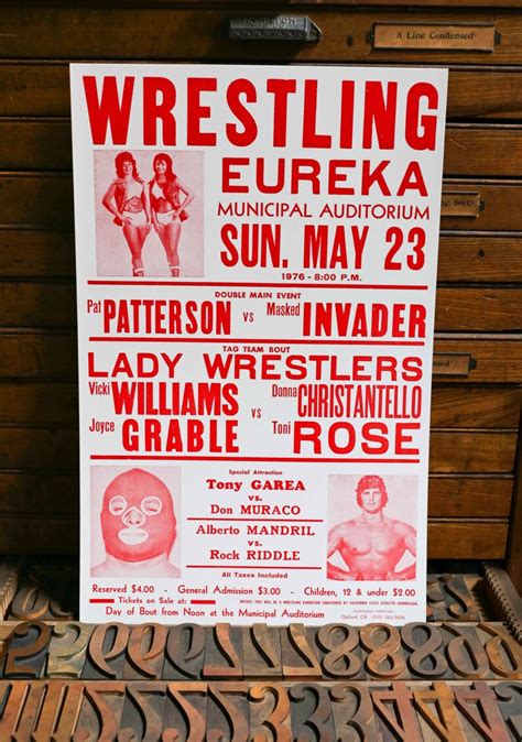 Vintage Wrestling Poster Reprint 1976 Free shipping US | Etsy