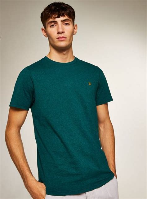 Farah Dark Teal Denny Slim Marl T Shirt Topman Jeans Mens Trends