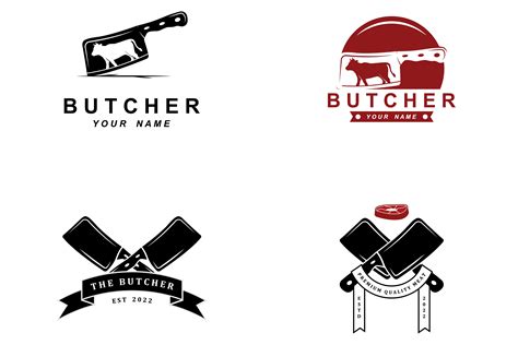 Set Of Butcher Logo Vector Graphic By Acillia Eggi Saputri Creative