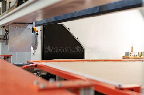 automatic industrial sewing machine  stitching fabric stock image