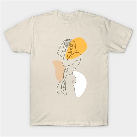 Nude Guy Line Art Nude Male T Shirt TeePublic