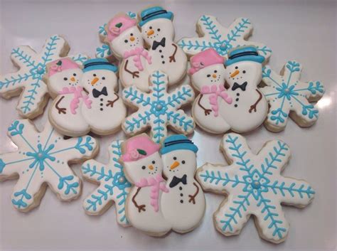 Snow Couple Snowman And Snowlady Sugar Cookies By I Am The Cookie Lady Christmas Cookie Bars