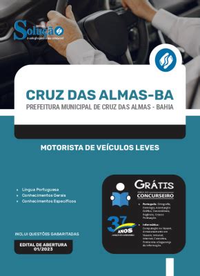 Apostila Prefeitura De Cruz Das Almas Ba Motorista De Ve Culos