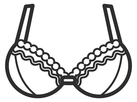 Premium Vector Female Bra Line Icon Black Lingerie Symbol Isolated On White Background