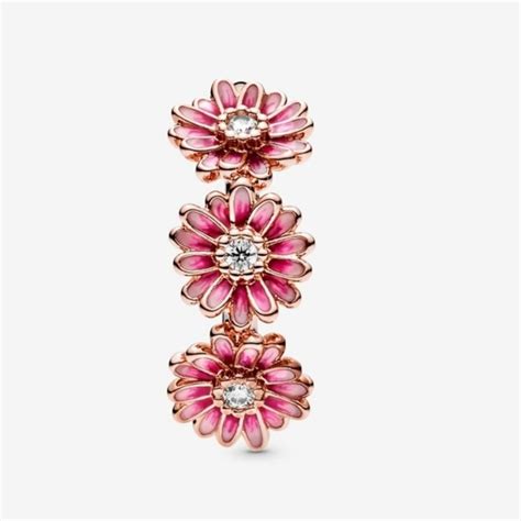 Pandora | Jewelry | Pandora Rose Pink Daisy Flower Trio Ring | Poshmark