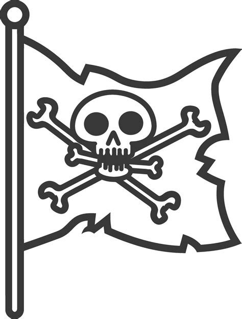 Pirate flag coloring pages 52505540 Vector Art at Vecteezy