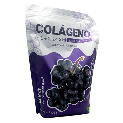 Colageno Hidrolizado Con Cido Hialur Nico Sabor Uva Kg