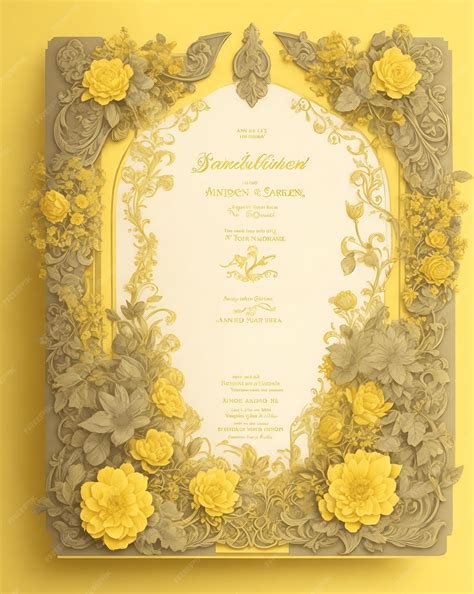 Premium Photo Golden Bloom Extravaganza Yellow Garden Invitation Card