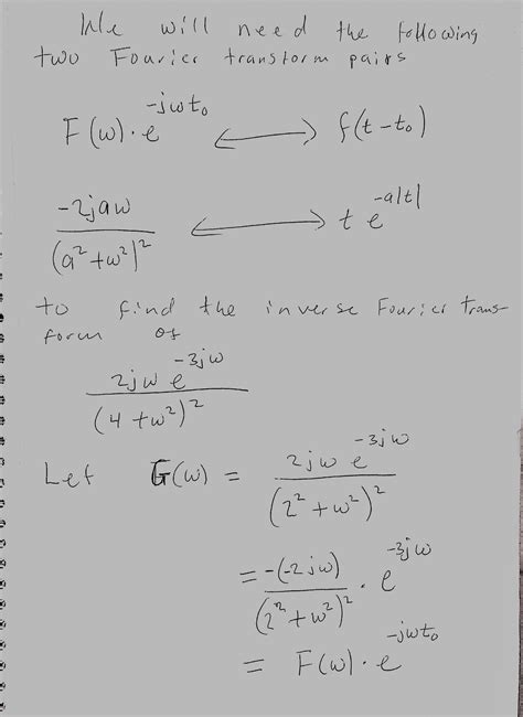 Solved Find The Inverse Fourier Transform Of The Following Course Hero