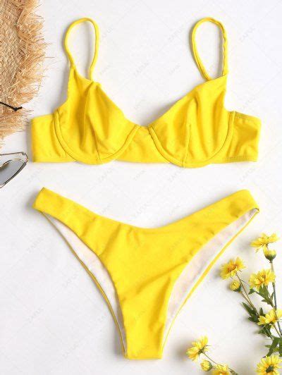 Yellow Bikini Yellow Bikini Top Bottoms And Bikini Set Online Zaful
