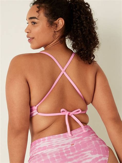 Vücudu Saran Bikini Üstü Pembe Papatya Batik VS Victoria s Secret PINK