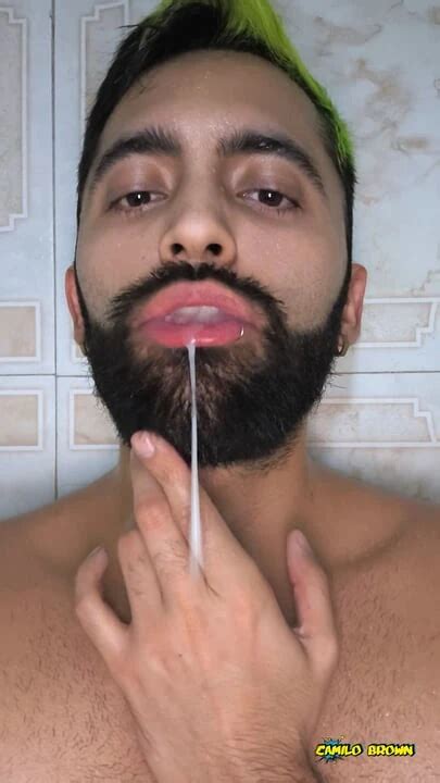 Camilo Brown Jerking His Big Uncut Cock In The Shower And Eating His Own Cum Gay Porn XHamster