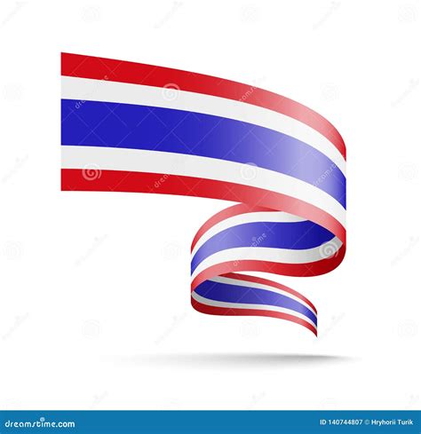 Thailand Flag In The Form Of Wave Ribbon Stock Illustration