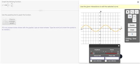 Solved Graph the following function. y=cos(x−8π) Use the | Chegg.com