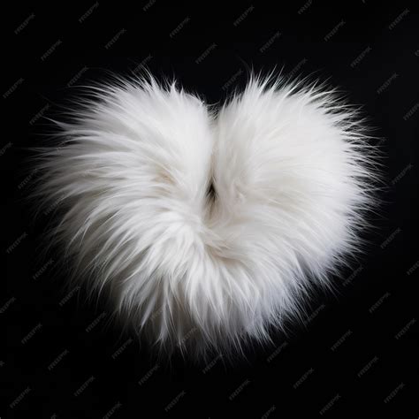 Premium AI Image | White fur ball in the shape of heart