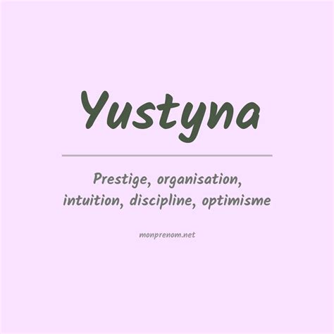 Signification Du Prénom Yustyna