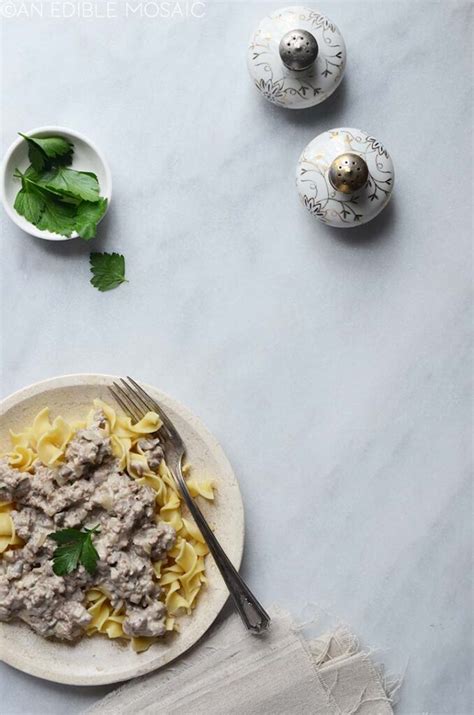 30-Minute Easy Ground Beef Stroganoff Recipe - An Edible Mosaic™