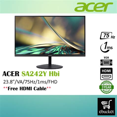 ACER SA242Y 23.8 VA LED MONITOR - SA241Y Hbi | Shopee Malaysia