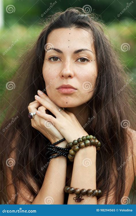 Portrait Of The Hippie Girl Stock Image Image Of Chakra Fashion