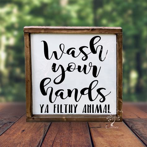 Bathroom Sign Rustic Bathroom Sign Svg Wash Your Hands | Etsy