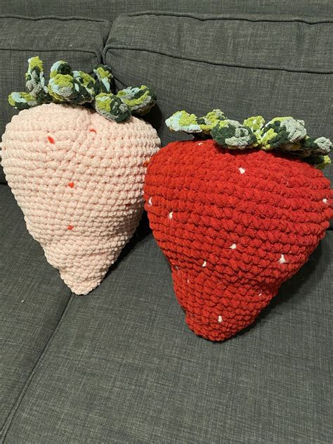 Pdf Strawberry Crochet Pillow Pattern Kaarin Joy Crochet Crochet