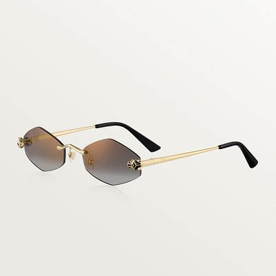 CRESW00666 - Panthère de Cartier sunglasses - Smooth golden-finish ...