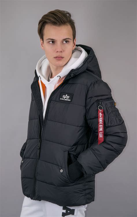 Куртка ALPHA INDUSTRIES HOODED PUFFER ALPHA FD black, купить в Интернет ...