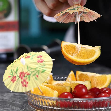 50Pcs Catering Cocktail Umbrellas Paper Drink Parasols Tropical Party