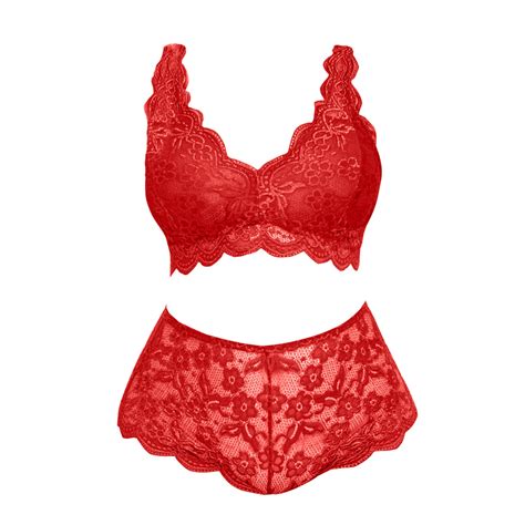 Plus Size S 5XL Bra Brief 2 Pieces Sets Sexy Lingerie Fashion Lace Embroidery Underwear