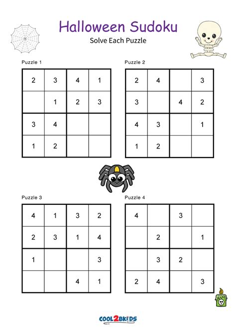 Free Printable Halloween Sudoku Puzzles