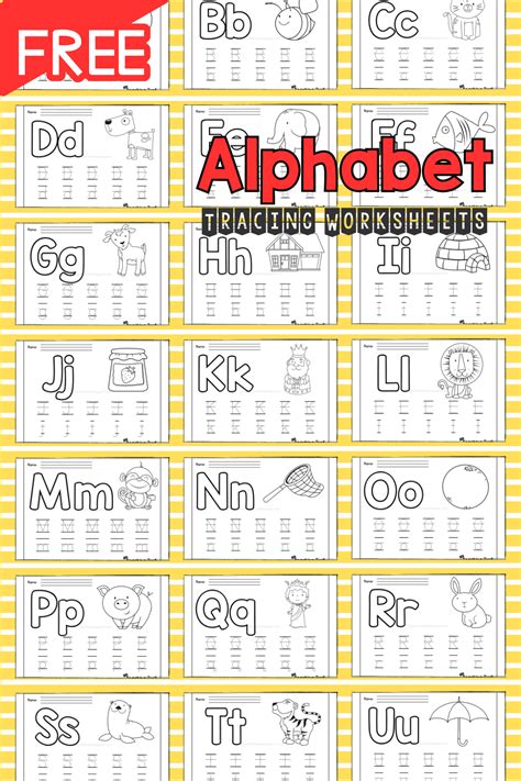 Free Printable Alphabet Tracing Worksheets For Preschoolers Download