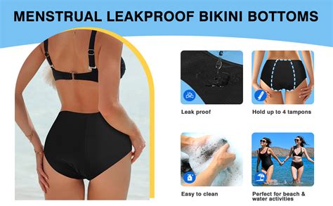 Amazon Period Swimwear Menstrual Leakproof Swimsuit Bikini Bottoms Bathing Suit High