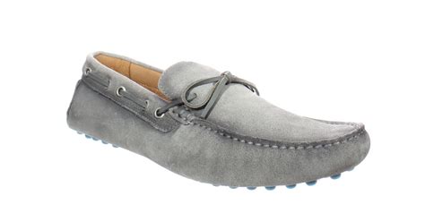 Johnnie O Mens Getaway Driver Light Gray Moccasins Si Gem