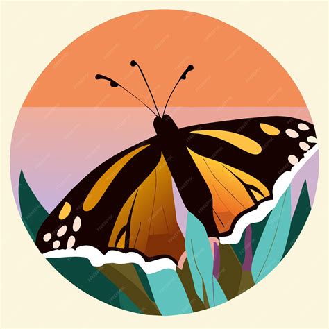 Premium Vector Freedom And Beauty Monarch Butterfly Illustration