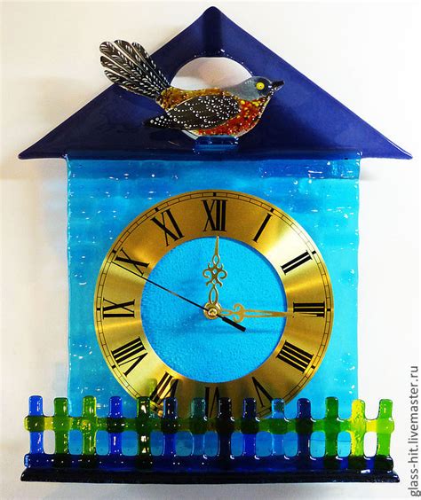 Часы с кукушкой. Стекло.Фьюзинг на заказ в интернет-магазине Ярмарка ...