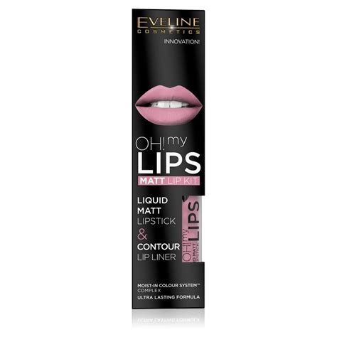 Eveline Cosmetics Oh My Lips Zestaw Matowa Pomadka W P Ynie I Kontur Wka Nr Rose Nude