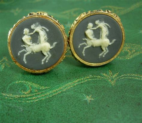 Erotic Nude Lovers Pan Cuff Links Vintage Cufflinks Mythology Goddess Mythical C Cufflinks