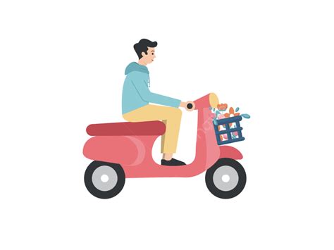 Gambar Elemen Asli Pria Naik Sepeda Motor Sepeda Motor Orang Itu