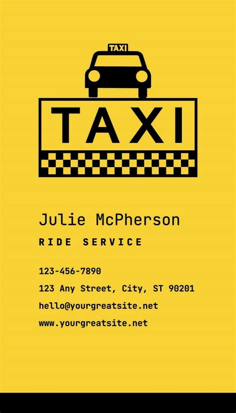 Retro Taxi Cab Business Card 20010835 Template