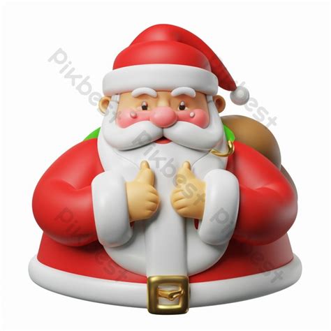 Santa Claus Colorful 3d Model White Background Image PNG Images | JPG ...