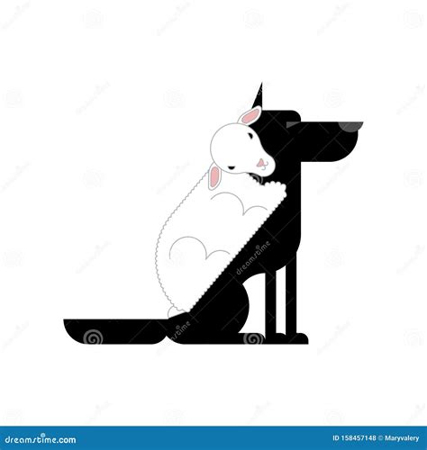 Wolf in Sheep`s Clothing Isolated. Vector Illustration Stock Vector