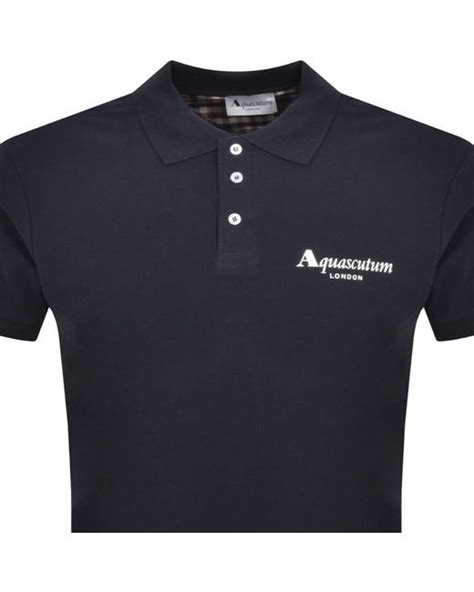 Aquascutum Logo Polo T Shirt In Blue For Men Lyst