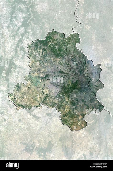 Delhi India True Colour Satellite Image Stock Photo Alamy