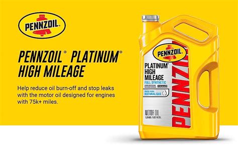 Pennzoil Platinum High Mileage Full Synthetic 5w 20 Motor Oil For