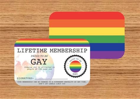 GAY Lifetime Membership Card Gay Pride Card LGBT Identity Etsy